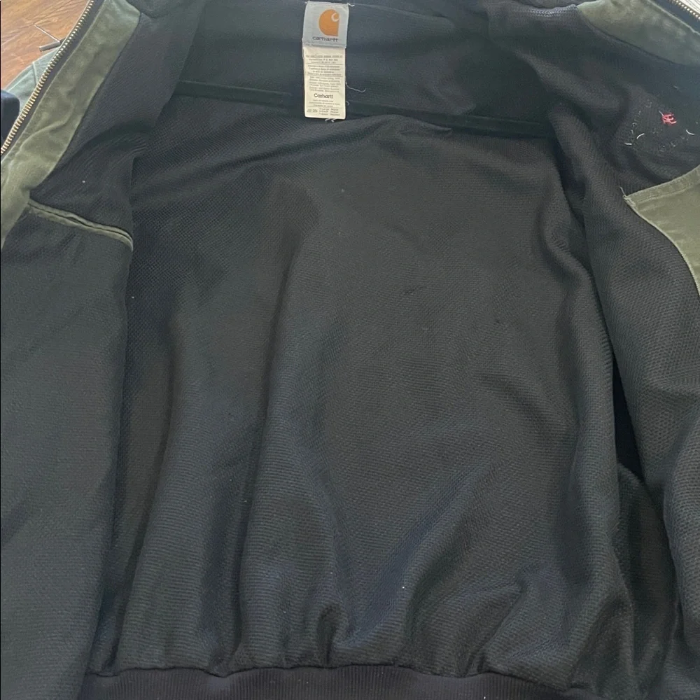 Vintage Carhartt Green Hooded Heavy Duty Work Jacket XLarge RN 14806 XL
